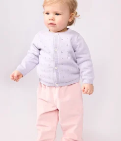 Petit Bateau Pullover, Cardigans*Baby-Cardigan aus einfarbigem Baumwollstrick violett PARME