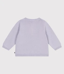 Petit Bateau Pullover, Cardigans*Baby-Cardigan aus einfarbigem Baumwollstrick violett PARME