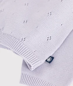 Petit Bateau Pullover, Cardigans*Baby-Cardigan aus einfarbigem Baumwollstrick violett PARME