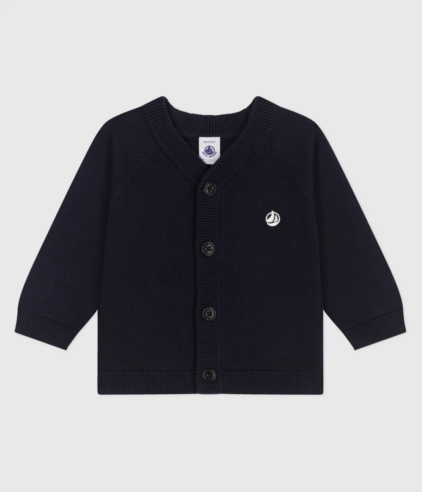 Petit Bateau Pullover, Cardigans*Baby-Cardigan aus einfarbiger Baumwolle blau SMOKING