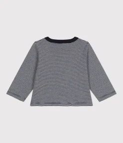 Petit Bateau Pullover, Cardigans*Baby-Cardigan aus gestreiftem Doppeljersey blau SMOKING/weiss MARSHMALLOW
