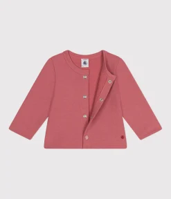 Petit Bateau Pullover, Cardigans*Baby-Cardigan aus Molton rosa ROSEWOOD