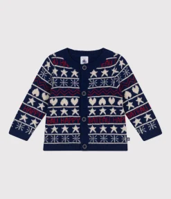 Petit Bateau Pullover, Cardigans*Baby-Cardigan aus Strick mit Wollanteil blau MEDIEVAL/weiss MULTICO