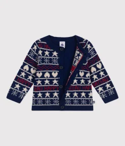 Petit Bateau Pullover, Cardigans*Baby-Cardigan aus Strick mit Wollanteil blau MEDIEVAL/weiss MULTICO
