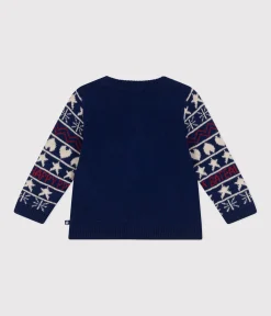 Petit Bateau Pullover, Cardigans*Baby-Cardigan aus Strick mit Wollanteil blau MEDIEVAL/weiss MULTICO