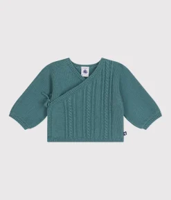 Petit Bateau Pullover, Cardigans|Newborn*Baby-Cardigan aus Wolle und Baumwolle grün PAUL