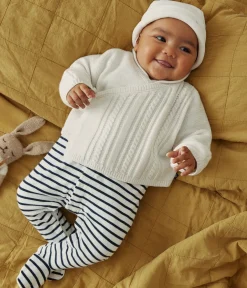 Petit Bateau Pullover, Cardigans|Newborn*Baby-Cardigan aus Wolle und Baumwolle weiss MARSHMALLOW