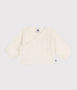Petit Bateau Pullover, Cardigans|Newborn*Baby-Cardigan aus Wolle und Baumwolle weiss MARSHMALLOW