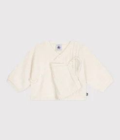 Petit Bateau Pullover, Cardigans|Newborn*Baby-Cardigan aus Wolle und Baumwolle weiss MARSHMALLOW