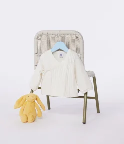 Petit Bateau Pullover, Cardigans|Newborn*Baby-Cardigan aus Wolle und Baumwolle weiss MARSHMALLOW