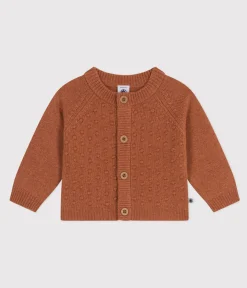 Petit Bateau Pullover, Cardigans*Baby-Cardigan aus Woll-/recyceltem Nylon braun ECUREUIL