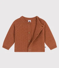 Petit Bateau Pullover, Cardigans*Baby-Cardigan aus Woll-/recyceltem Nylon braun ECUREUIL