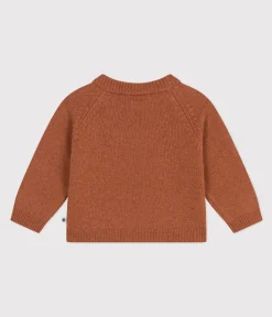 Petit Bateau Pullover, Cardigans*Baby-Cardigan aus Woll-/recyceltem Nylon braun ECUREUIL