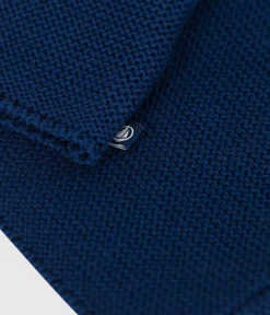 Petit Bateau Pullover, Cardigans|Newborn*Baby-Cardigan kraus rechts gestrickt aus Baumwolle blau MEDIEVAL