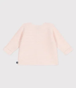Petit Bateau Pullover, Cardigans|Newborn*Baby-Cardigan kraus rechts gestrickt aus Baumwolle rosa FLEUR