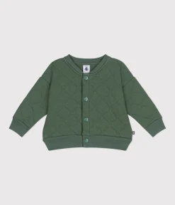 Petit Bateau Pullover, Cardigans*Baby-College-Jacke aus gestepptem Doppeljersey grün CROCO