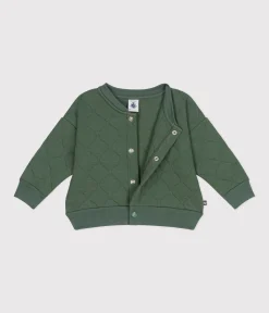Petit Bateau Pullover, Cardigans*Baby-College-Jacke aus gestepptem Doppeljersey grün CROCO