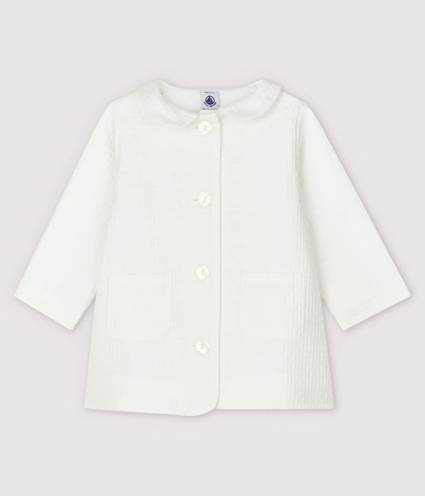 Petit Bateau Jacken, Anoraks*Baby-Festtagsjacke aus Cotton-Rich-Material für Mädchen weiss MARSHMALLOW
