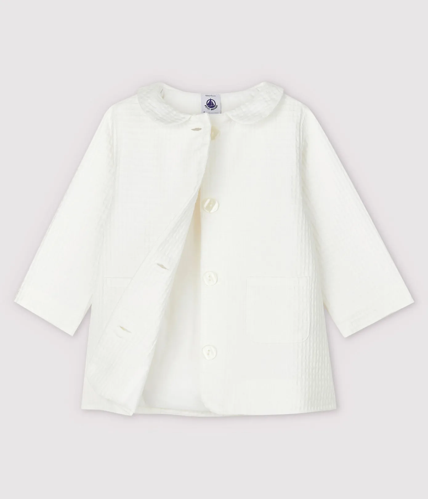 Petit Bateau Jacken, Anoraks*Baby-Festtagsjacke aus Cotton-Rich-Material für Mädchen weiss MARSHMALLOW