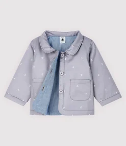 Petit Bateau Jacken, Anoraks*Baby-Festtagsjacke aus Sergestoff für Jungen grau CONCRETE/weiss MARSHMALLOW