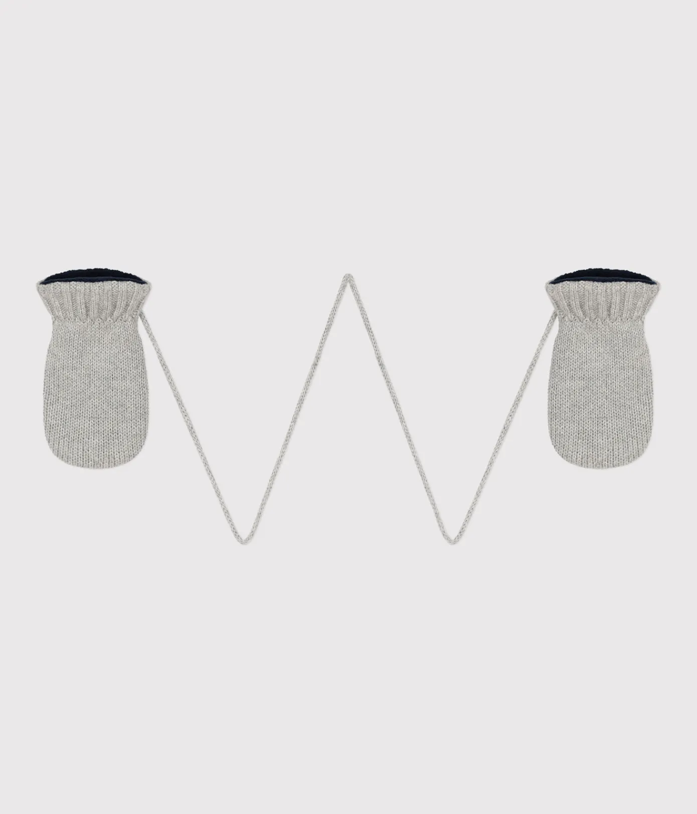 Petit Bateau Accessoires, Sonnenhüte, Caps*Baby-Fäustlinge aus Strick mit Fleece-Futter grau CHATON CHINE