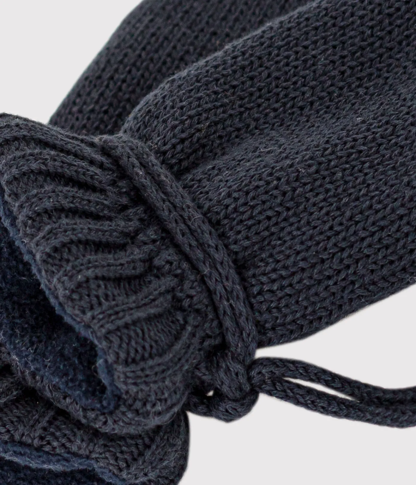 Petit Bateau Accessoires, Sonnenhüte, Caps*Baby-Fäustlinge aus Strick mit Fleece-Futter blau SMOKING