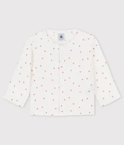 Petit Bateau T-Shirts, Oberteile*Babyhemd aus Bio-Musselinstoff weiss MARSHMALLOW/ROT OMBRIE