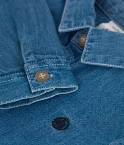 Petit Bateau T-Shirts, Oberteile*Baby-Hemd aus einfarbigem Jeansstoff blau DENIM CLAIR