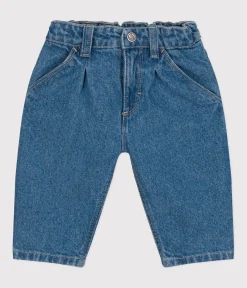 Petit Bateau Shorts, Hosen, Leggings*Baby-Hose aus Denim ULTRA BLEACH