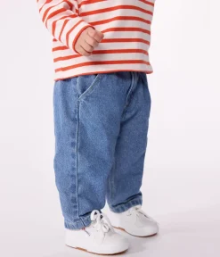 Petit Bateau Shorts, Hosen, Leggings*Baby-Hose aus Denim ULTRA BLEACH
