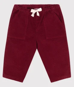 Petit Bateau Shorts, Hosen, Leggings*Baby-Hose aus einfarbigem Fein-Cord AMARANTE