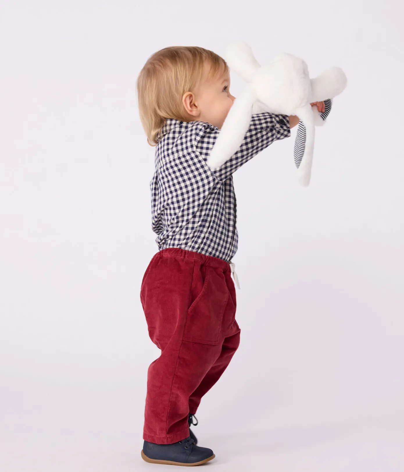 Petit Bateau Shorts, Hosen, Leggings*Baby-Hose aus einfarbigem Fein-Cord AMARANTE