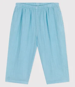 Petit Bateau Shorts, Hosen, Leggings*Baby-Hose aus einfarbigem Musselin-Stoff blau AQUATIC