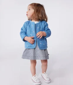 Petit Bateau Jacken, Anoraks*Baby-Jacke aus gesteppter Baumwolle mit Blümchenmuster blau ALASKA/weiss MARSHMALLOW