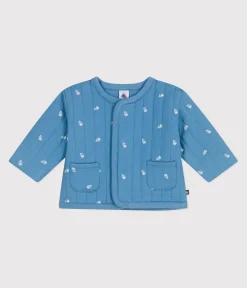 Petit Bateau Jacken, Anoraks*Baby-Jacke aus gesteppter Baumwolle mit Blümchenmuster blau ALASKA/weiss MARSHMALLOW