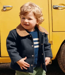 Petit Bateau Jacken, Anoraks*Baby-Jacke aus Wollstoff blau SMOKING