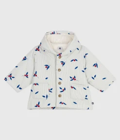 Petit Bateau Jacken, Anoraks*Baby-Kapuzenmantel aus wattiertem Popeline mit Beerenmuster CO2/ MULTICO