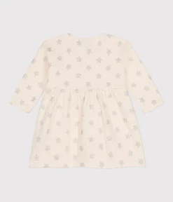 Petit Bateau Kleider*Babykleid aus Doppeljersey mit Sternenprint. beige AVALANCHE/ ARGENT