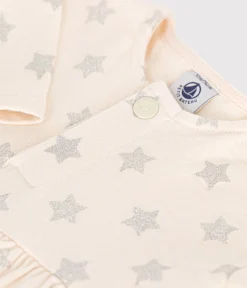Petit Bateau Kleider*Babykleid aus Doppeljersey mit Sternenprint. beige AVALANCHE/ ARGENT