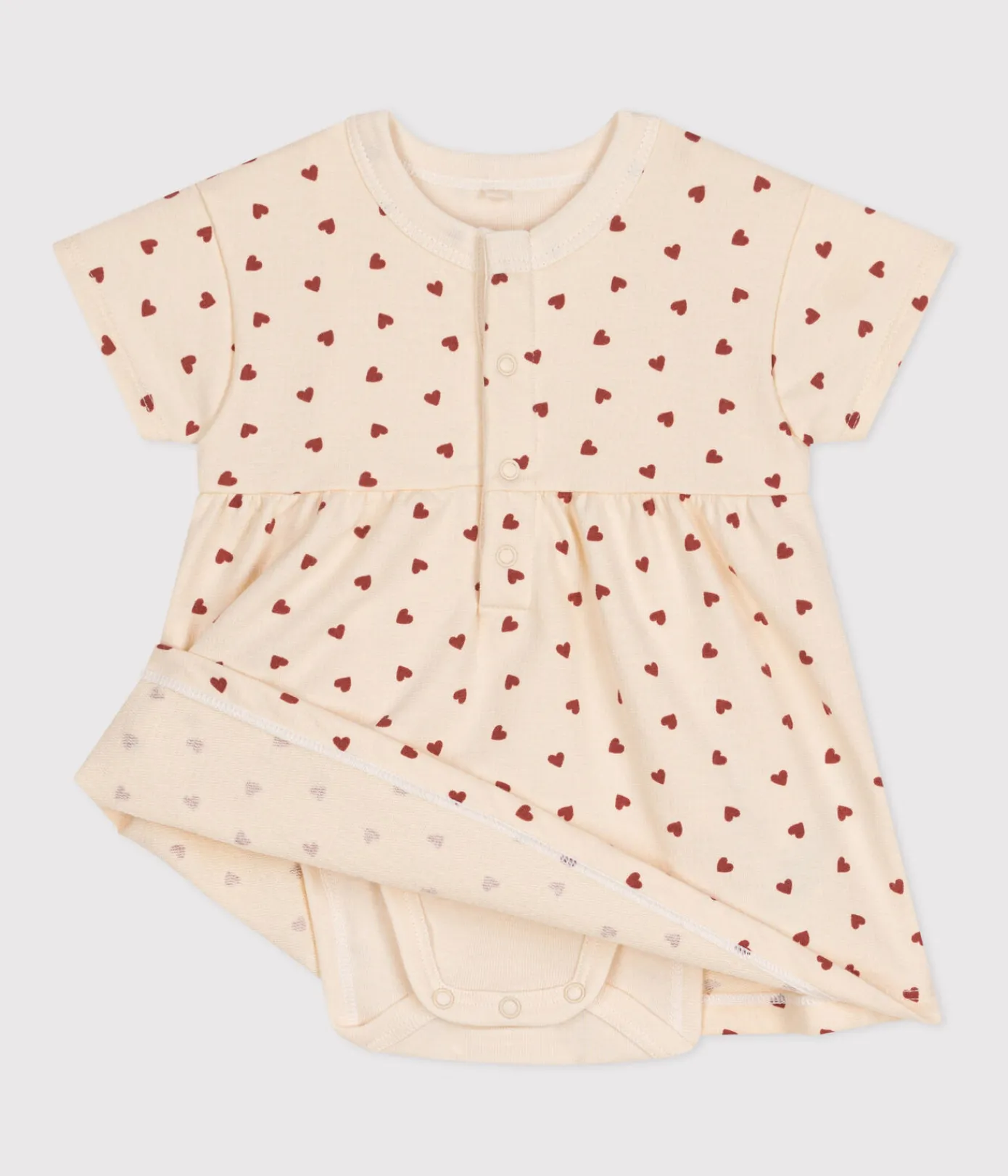 Petit Bateau Kleider|Newborn*Babykleid aus leichtem Molton mit Body AVALANCHE/ FAMEUX