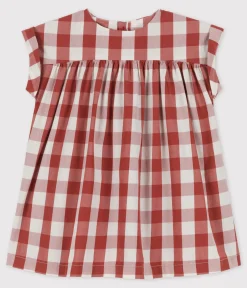 Petit Bateau Kleider*Baby-Kleid aus Popeline mit Vichy-Karos OMBRIE/ AVALANCHE