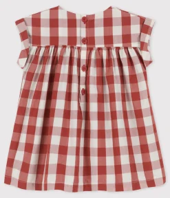 Petit Bateau Kleider*Baby-Kleid aus Popeline mit Vichy-Karos OMBRIE/ AVALANCHE