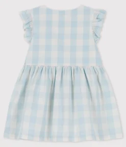 Petit Bateau Kleider*Baby-Kleid aus Popeline mit Vichy-Karos BOLDAIR/ MARSHMALLOW