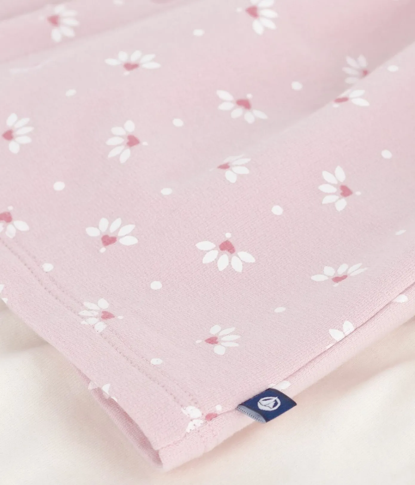 Petit Bateau Kleider|Newborn*Baby-Kleid mit Kragen Blumen- und Herzmotiv und dazu passende Leggings aus Baumwolle rosa JOLI/weiss MULTICO