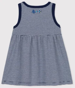 Petit Bateau Kleider*Babykleid × Water Family blau MEDIEVAL/weiss MARSHMALLOW