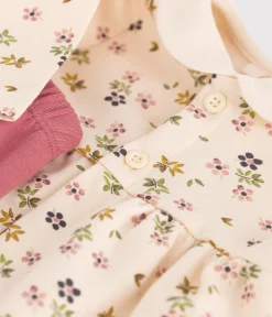 Petit Bateau Kleider|Newborn*Baby-Kleid und Leggings aus Baumwolle weiss AVALANCHE/ MULTICO