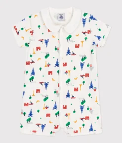 Petit Bateau Schlafanzüge, Strampler|Sets, Overalls & Latzhosen*Baby-Kurzoverall aus Baumwolle weiss MARSHMALLOW/weiss MULTICO