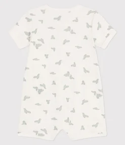 Petit Bateau Schlafanzüge, Strampler|Sets, Overalls & Latzhosen*Baby-Kurzoverall aus Baumwolle mit Seehund weiss MARSHMALLOW/weiss MULTICO