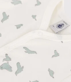 Petit Bateau Schlafanzüge, Strampler|Sets, Overalls & Latzhosen*Baby-Kurzoverall aus Baumwolle mit Seehund weiss MARSHMALLOW/weiss MULTICO