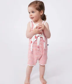 Petit Bateau Schlafanzüge, Strampler|Sets, Overalls & Latzhosen*Baby-Kurzoverall aus Baumwolle mit Streifen ROT MARSHMALLOW/ SPI